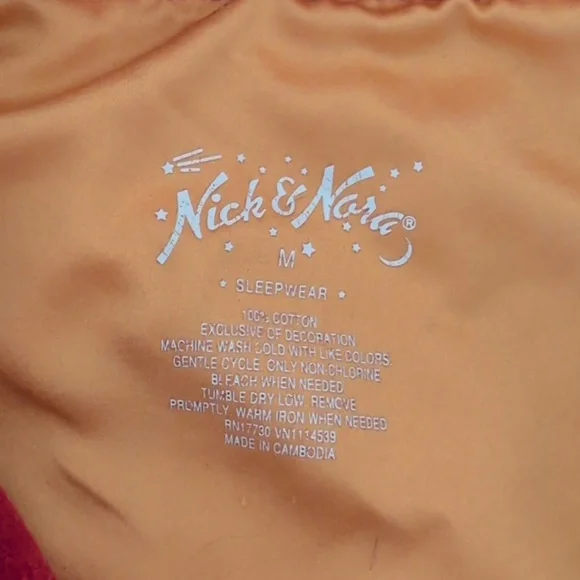 Nick & Nora Sock Monkey Pajama Set Size M - Picture 2 of 8